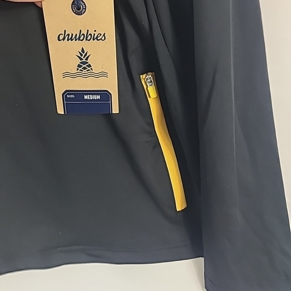 NEW Chubbies The Obsidian Quarter Zip Long Sleeve Black Size M NWT - Picture 4 of 7